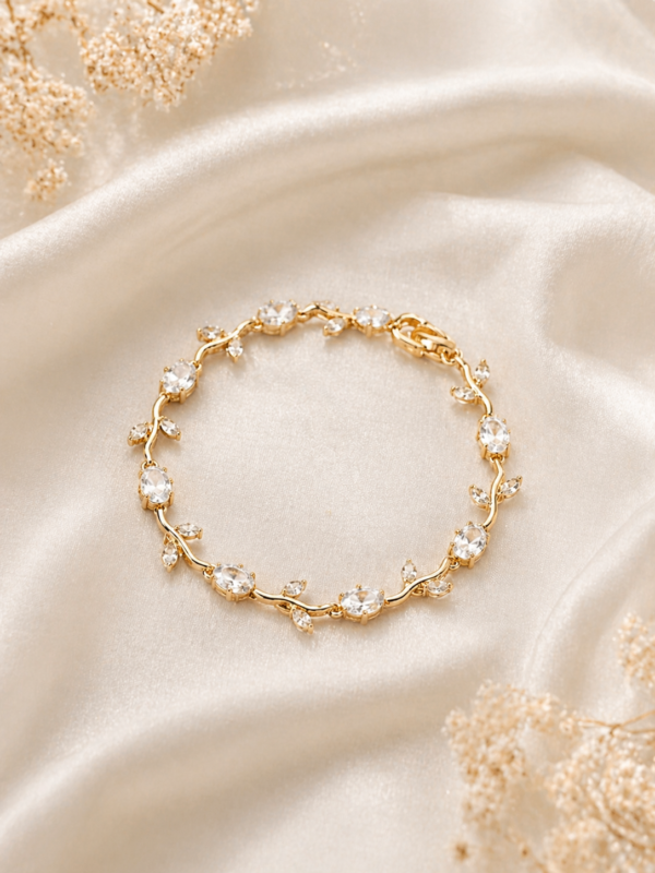 Gold Plated White Tulip Bracelet for Women
